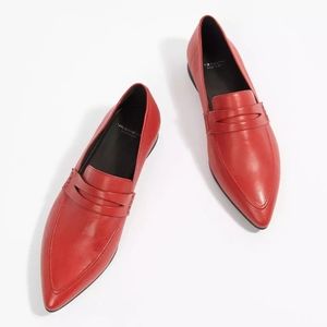 ASOS Vagabond Red Pointed Toe Loafer Flats Shoemakers Katlin Sister Size EU 37